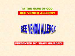 Bee venom allergy