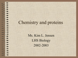Chemistry and proteins