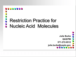 Restriction Practice for Nucleic Acid Molecules