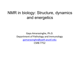 Comparison of NMR and X-ray Structures - Bio 5068