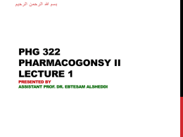 PHG 322 lecture 1