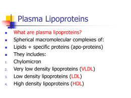Plasma Lipoproteins