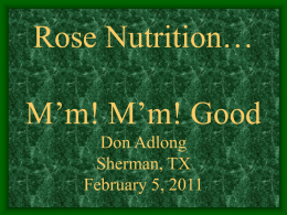 Rose Nutrition - Central Arkansas Rose Society