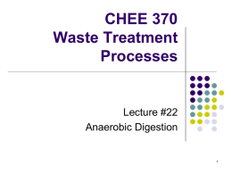 CHE 370 Waste Treatment Processes