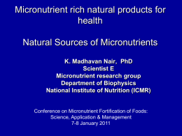 Natural Sources of Micronutrients