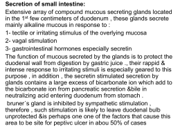 Secretion of small intestine