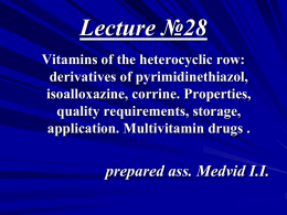 Lecture_28.Heterocyclic_vitamins.Multivitamins