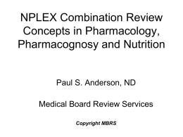 NPLEX Combination Review Introductory Chapter – Concepts