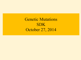Genetic Mutations SDK Nov 2, 2012