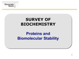 SURVEY OF BIOCHEMISTRY - School of Chemistry and Biochemistry