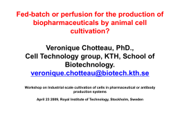 Presentation of the Animal Cell Technology group