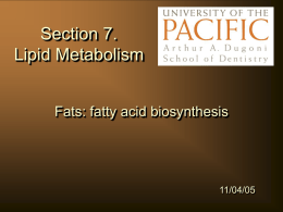 Fatty Acids :biosynthesis