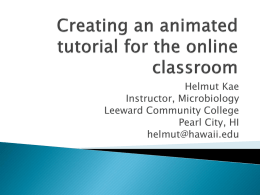 Creating an animated tutorial for the online classroom