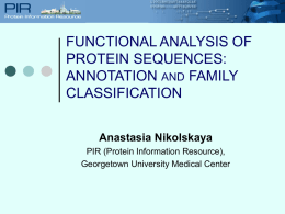Class: Protein functional Annotation and Family Classification