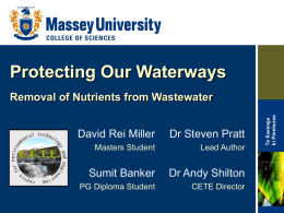 Sustainable Technology for Nutrient Removal from Wastewater