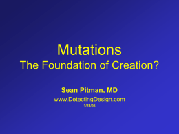 Mutations The Foundation of Creation?