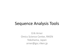 Sequence Analysis Tools