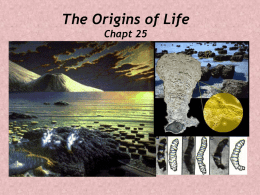 Chapt. 4: The Origins of Life