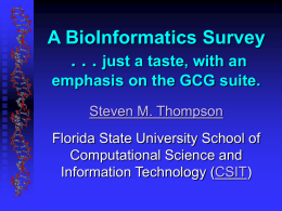 BioInformatics at FSU