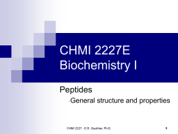 CHMI 2227E Biochemistry I