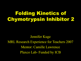 Folding Kinetics of Chymotripsin Inhibitor 2