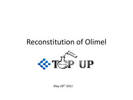 Reconstitution of Olimel - Critical Care Nutrition