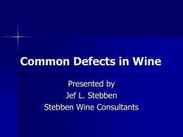 Common Defects in Wine