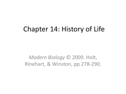 Chapter 14: History of Life