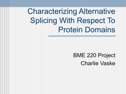 Characterizing Alternative Splicing With Respect To