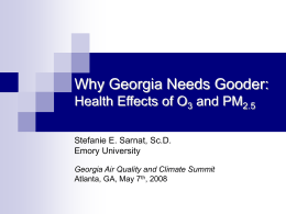 Why Georgia Needs Gooder – Health Effects of O3 and PM2.5