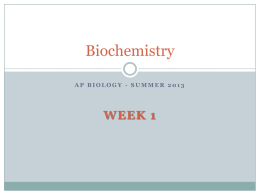 Biochemistry and the Cell - Tanque Verde Unified District