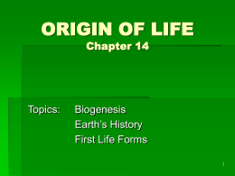 ORIGIN OF LIFE Chapter 14
