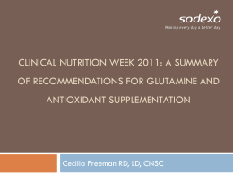 Clinical Nutrition Week 2001: A Summary of Recommendations