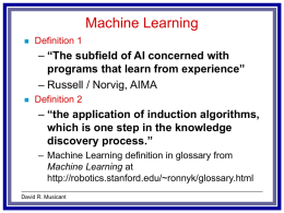 Machine Learning - Carleton College
