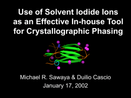 Use of Solvent Iodide Ions as an Effective In