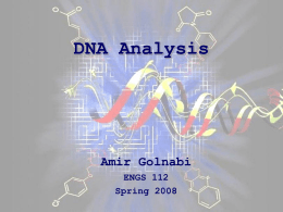 DNA Analysis - Thayer School of Engineering at Dartmouth
