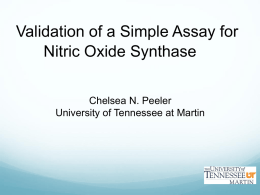 Enzyme Kinetics of iNOS - University of Tennessee at Martin