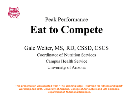 Peak Performance Eat to Compete