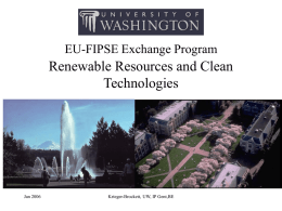 EU-FIPSE Exchange, Renewable Resources and Clean Technologies