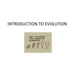 INTRODUCTION TO EVOLUTION - Fall River Public Schools