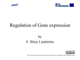 Regulation of Gene expression