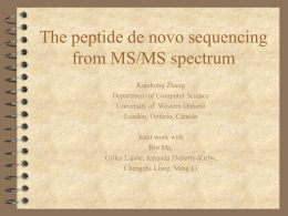 The peptide de novo sequencing from Ms/Ms spectrum