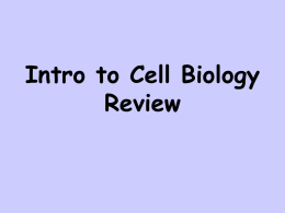 Intro to Cell Biology Review - Northwest Allen County Schools