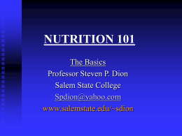 NUTRITION 101 - Salem State University