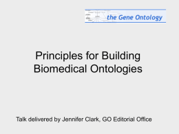 You want an ontology - Gene Ontology Consortium