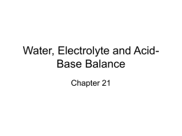 Water , Electrolyte and Acid - Base Balance - A