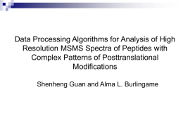Data Processing Algorithms for Analysis of High Resolution MSMS