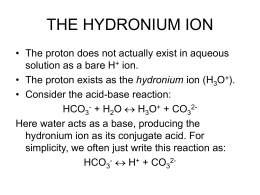 Lecture 7 - Acid-base chemistry