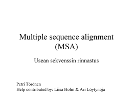 MSA - Liisa Holm`s Bioinformatics Group