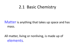 2.1 Basic Chemistry